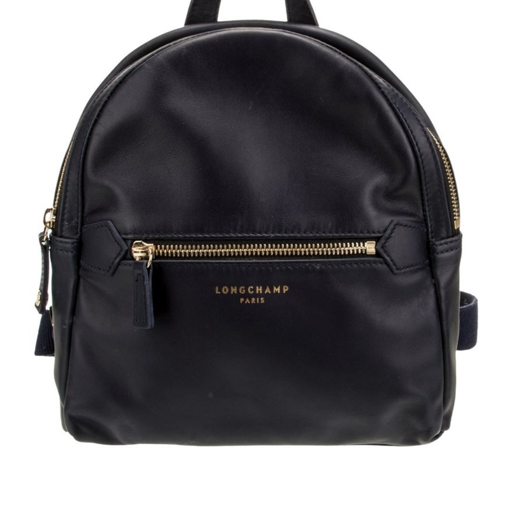 Longchamp Navy Blue Leather Backpack